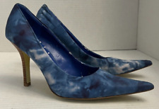 Nine West Leather Fredao Pointy Toe 4" Heels Pumps Women 7.5 38 Blue Abstract for sale  Shipping to South Africa