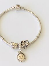 Authentic Pandora 925 Silver Charm Bracelet mother' s day gift 7.75 '' for sale  Shipping to South Africa
