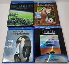 Lote de 4 filmes Blu Ray - Planeta Terra/Reino dos Macacos/Marcha dos Pinguins/Terra comprar usado  Enviando para Brazil