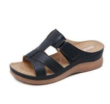 Womens Wide Fit Flat Sandals Wedges Slippers Ladies Peep Toe Mules Shoes Size for sale  Shipping to South Africa