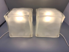 Rare PAIR of Retro Vintage Ikea IVIKEN Frosted Glass Ice Cube Lamps  1990s VGC for sale  Shipping to South Africa