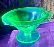 VTG Federal Vaseline Green Depression Glass Dessert Sherbert Cup Glow Dish for sale  Shipping to South Africa
