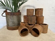 Vintage Reclaimed Rustic Hand Made Wooden Pen storage Trinket Pot Herb Planter for sale  Shipping to South Africa