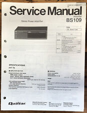 Amplificador Quasar BS109 BS 109 manual de serviço *original*, usado comprar usado  Enviando para Brazil