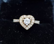 Anillo de diamantes con corazón de oro amarillo de 14K talla 5  segunda mano  Embacar hacia Argentina