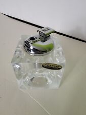 Vintage MCM Atomic JJJ Clear Cut Indented Glass Table Lighter Japan WORKS! for sale  Shipping to South Africa
