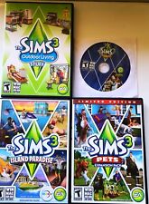 Los Sims 3 Juegos DVDs Monte Vista Vivir al aire libre Mascotas e Isla Paraíso Windows/Mac segunda mano  Embacar hacia Argentina