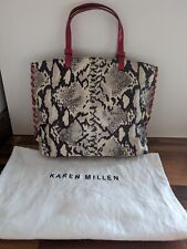 NEW Karen Millen beige leather snake print handbag for sale  Shipping to South Africa