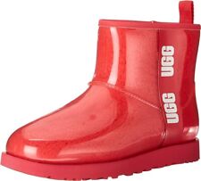 Mujer Zapatos UGG Clásicos Talla 9 Transparente Mini Impermeable Botines Rojo, usado segunda mano  Embacar hacia Argentina