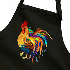 Cute Chicken Gift Apron Bib w/Pockets Custom Printed Rooster Chicken Lover Farm, used for sale  Shipping to South Africa