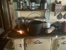 Usado, Antigo raro 1800’s chaleira de ferro fundido panela de feijão caldeirão com base de inserção de fogão a lenha #10 comprar usado  Enviando para Brazil