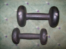 2 vtg AMERICAN BARBELL DUMBBELLS "BUNS" BodyBuilding York EXERCISE Fitness GYM for sale  Shipping to South Africa