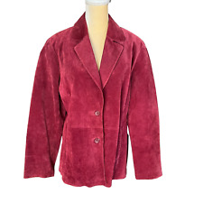 SIENA Vintage Suede Leather Jacket Red Maroon Size 16, used for sale  Shipping to South Africa