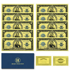Billetes de oro de 10 piezas y sobre en dólares estadounidenses 5 tarjetas conmemorativas de recuerdo de 5 USD segunda mano  Embacar hacia Mexico