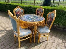 Magnífico conjunto de jantar italiano barroco/rococó: mesa artesanal e 4 cadeiras comprar usado  Enviando para Brazil