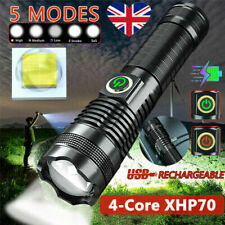 Used, 1200000 Lumens XHP70 LED Ultra Bright 26650 Powerful USB Flashlight Torch UK for sale  Shipping to South Africa