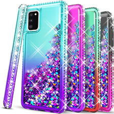 For Samsung Galaxy A03S Case, Liquid Glitter Bling + Tempered Glass Protector for sale  La Puente