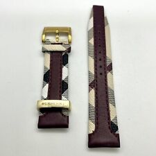 NOVA pulseira de couro bege genuíno Burberry com padrões 20mm listra fivela dourada, usado comprar usado  Enviando para Brazil