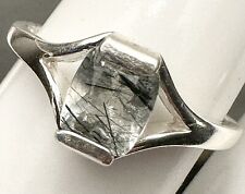 Clear Natural Fluorapatite W/Inclusions Monazite Needles 925 Silver Ring Sz 7 for sale  Shipping to South Africa