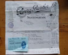 1929 factura y recibo para dormitorio de roble de Henry Barker Ltd de Nottingham segunda mano  Embacar hacia Argentina