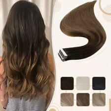 Tape in Hair Extensions Remy Human Hair 12"-24" 25G-200G Full Head Straight Hair, used for sale  Shipping to South Africa