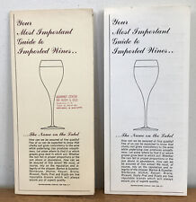 Conjunto Par Antigo Anos 70 Browne Vintners NYC Guia para Panfletos de Vinhos Importados Folhetos, usado comprar usado  Enviando para Brazil