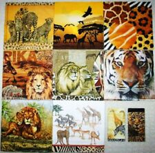 Toallas decoupage artesanales león tigre guepardo safari África 10 piezas segunda mano  Embacar hacia Argentina