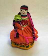 Muñeca de tela mexicana de arte popular con bebé - muñeca de trapo hecha a mano Muneca otomí segunda mano  Embacar hacia Mexico