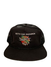 Sombrero de camionero Vintage Años 807 CAM ESCUADRON Negro Snapback Bordado, usado segunda mano  Embacar hacia Argentina