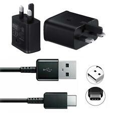 Cargador original Samsung 15W rápido rápido enchufe principal del Reino Unido cable USB C en negro segunda mano  Embacar hacia Argentina