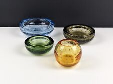 Set of 4 Whitefriars Bowls, 9377 Amber, 9099 Sea Green, Twilight, Sapphire Blue for sale  Shipping to South Africa