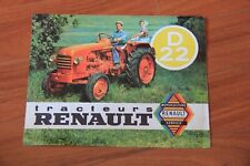 Catalogue brochure " Tracteur Renault Motoculture D22 " 2 pages ( feuille A4 ) d'occasion  Troarn