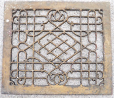 Grelha de piso antiga retangular de ferro fundido com registro térmico 13 3/4" x 11 7/8" comprar usado  Enviando para Brazil