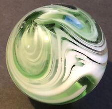 Handmade 1.82” or 46.4mm Signed “SLH 96” Sammy Hogue Green White Marble for sale  Shipping to South Africa