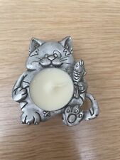 Pewter cat tealight for sale  FAREHAM