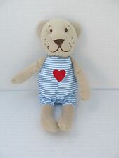 Ikea Fabler Bjorn Bear 9" Plush Baby Teddy Bear Blue Striped Heart No Tush Tag till salu  Toimitus osoitteeseen Sweden