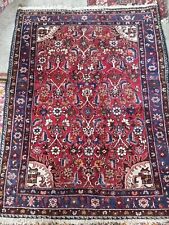 Vintage Antique Hand Made Traditional  Wool Red Blue  Rug 143cm x 108cm for sale  Shipping to South Africa