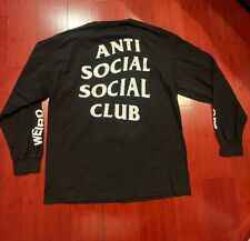 Camiseta Masculina Gráfica Anti Social Club Get Weird Grande Preta Manga Longa comprar usado  Enviando para Brazil