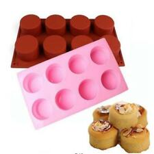8 Grid Round Silicone Mold Soap Cake Bread Cupcake Cheesecake Baking Mould, used for sale  Shipping to South Africa