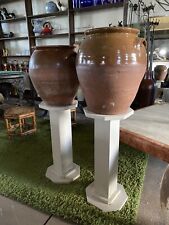 2X ANTIQUE Victorian TERRACOTTA PLANTERS Plant Pots CROCKS for sale  LEEDS