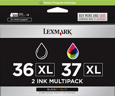 Nuevo Genuino Lexmark 36XL Negro 37XL Color 2PK Cartuchos de Tinta Bolsa segunda mano  Embacar hacia Mexico