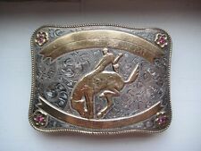 1947 HOLLAND Sterling 14K CHAMPION COWBOY CAMERON RODEO Buckle RARE SADDLE BRONC for sale  Dallas