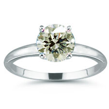 2.80 Ct Vvs1 : Round Cut Near White Moissanite Diamond Solitaire 925 Silver Ring for sale  Shipping to South Africa
