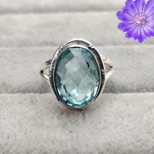 Anel de prata 925 com pedra preciosa topázio azul feito à mão anel de joias todos os tamanhos comprar usado  Enviando para Brazil