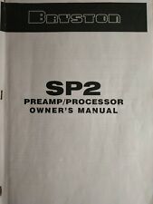Usado, Manual do proprietário original do processador Bryston SP2 comprar usado  Enviando para Brazil