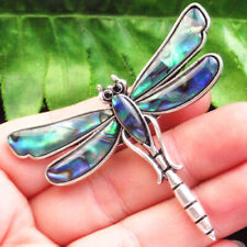 Broche pingente libélula prata tibetana concha abalone arco-íris natural H04007 , usado comprar usado  Enviando para Brazil