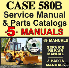 Case 580CK B 580B Tractor TLB SERVICE Manual & ALL PARTS Catalogs -5- MANUALS CD for sale  Shipping to South Africa