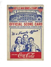 1942 baseball program for sale  Park Ridge