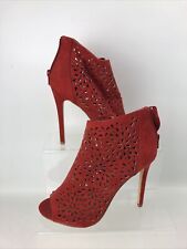 Used, NEW LOOK Red Cut Out Pointed Heels Shoes Stylish UK7 EUR40 boots Modern M19 for sale  Shipping to South Africa