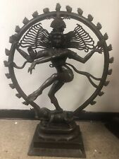 ANTIQUE LARGE SHIVA NATARAJA BRONZE STATUE INDIA HINDU GOD 36" by 28" VERY GOOD, used for sale  Shipping to Canada